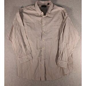 Roundtree & Yorke Dress Shirt Men's Size 3XB Maroon‎ and Gray Plaid Button Down